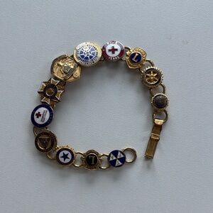 Gold and Blue Charm Bracelet